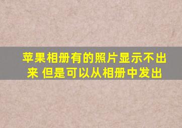 苹果相册有的照片显示不出来 但是可以从相册中发出